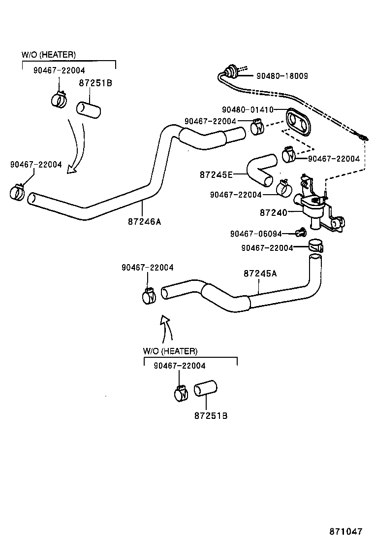 87245-1A612 HOSE, HEATER WATER, OUTLET A product image