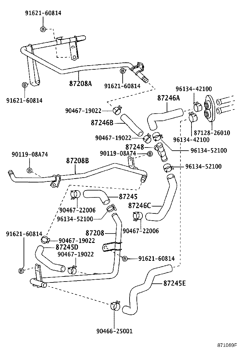 87245-2F040 HOSE, HEATER WATER, OUTLET A product image