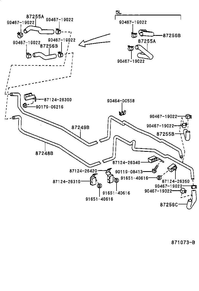 87245-2F040 HOSE, HEATER WATER, OUTLET A product image