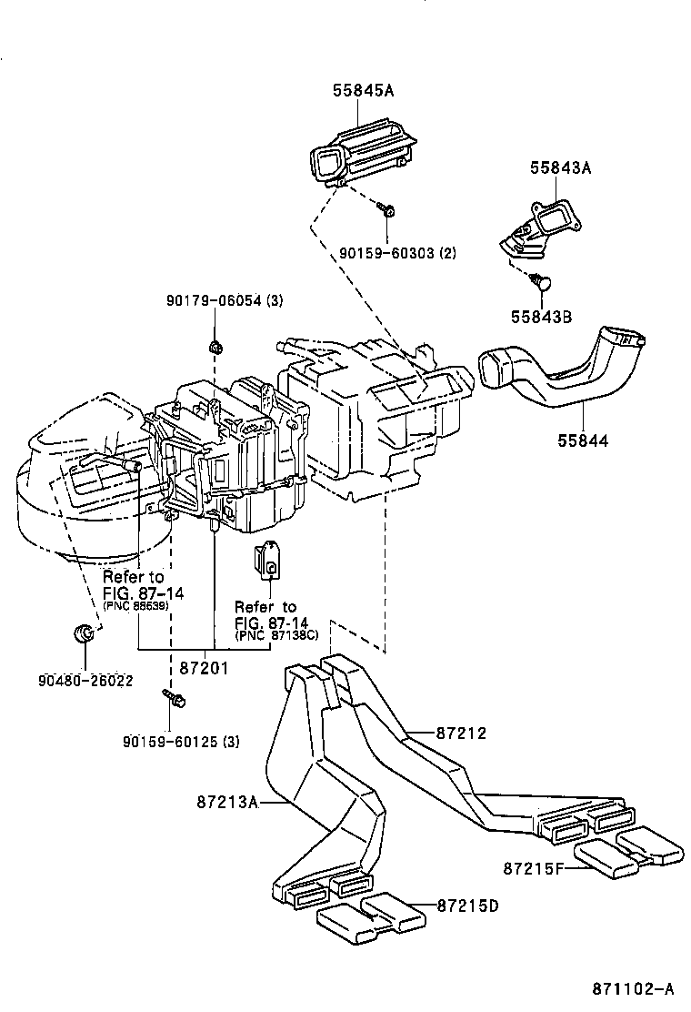 87201-12460 DUCT SUB-ASSY, AIR, NO.1 product image