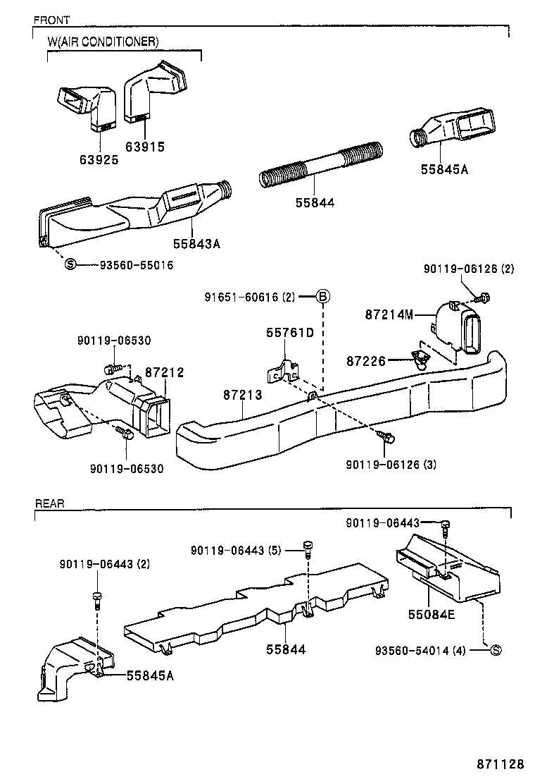 55844-65020 DUCT, HEATER TO REGISTER, NO.2 product image
