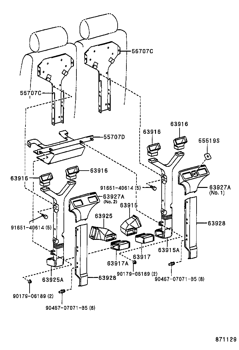 55844-65020 DUCT, HEATER TO REGISTER, NO.2 product image