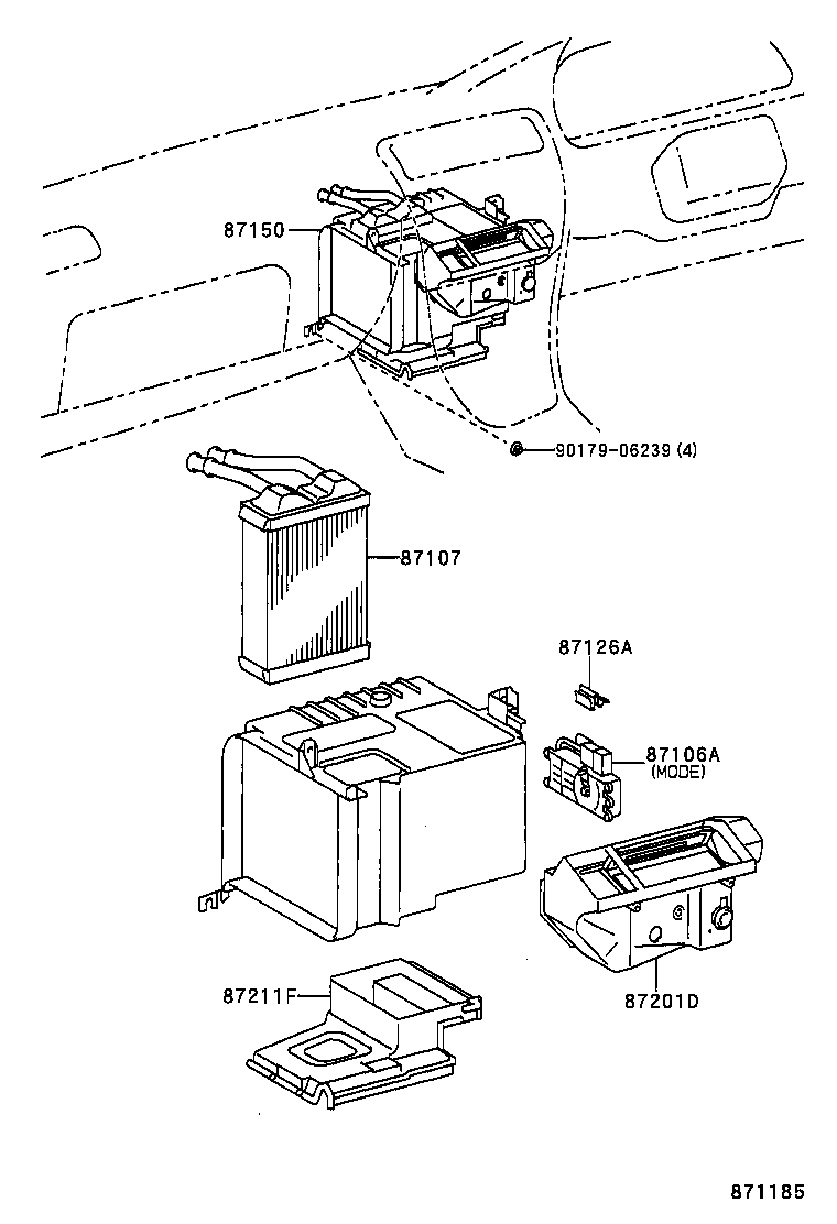 87107-12470 UNIT SUB-ASSY, HEATER RADIATOR product image