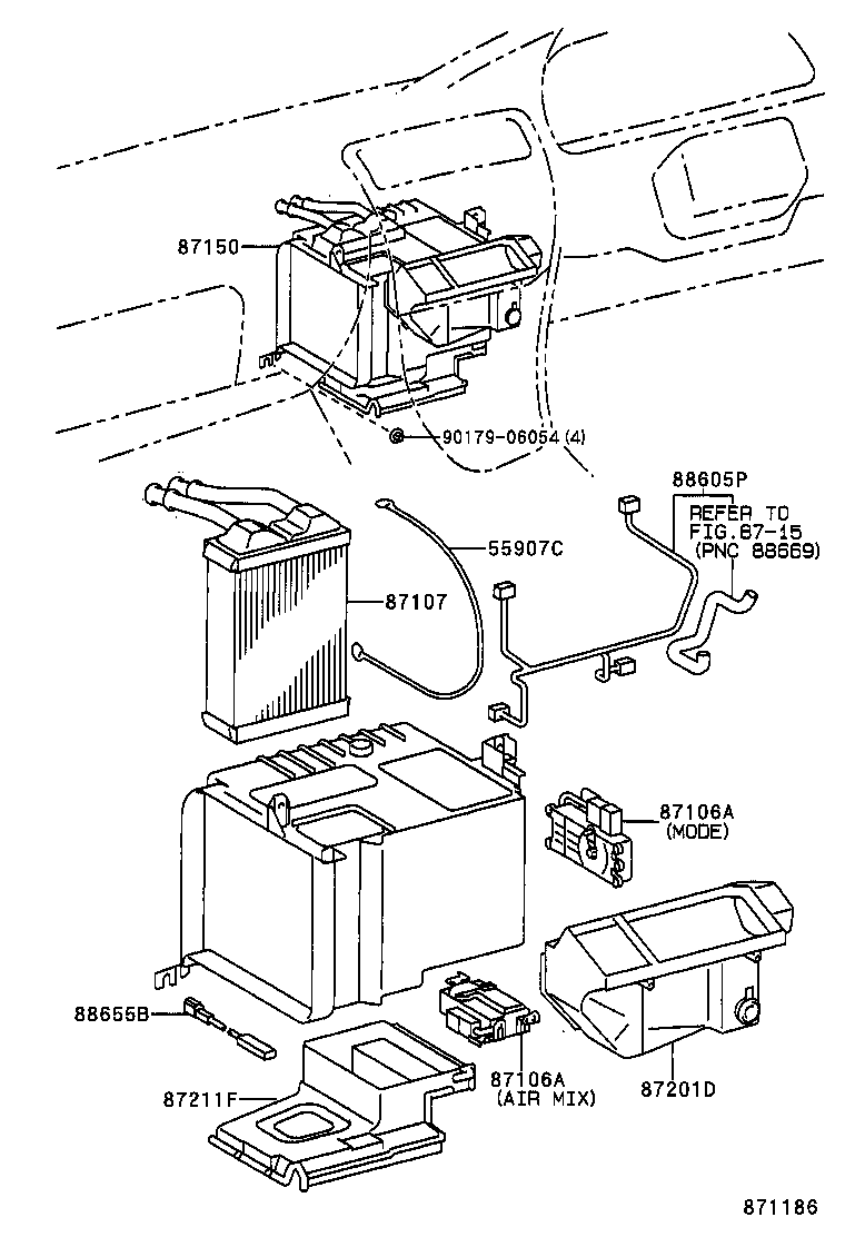 87107-12470 UNIT SUB-ASSY, HEATER RADIATOR product image