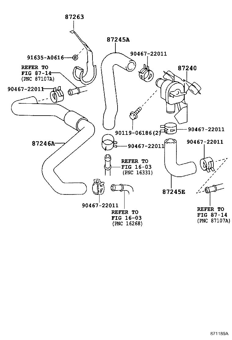 87245-2A600 HOSE, HEATER WATER, INLET A product image