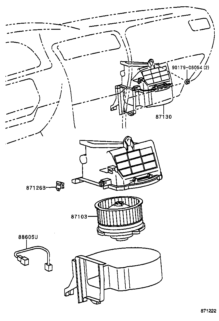 87107-02040 UNIT SUB-ASSY, HEATER RADIATOR product image