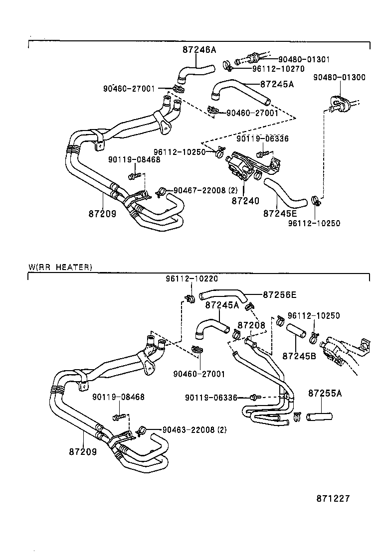 87245-60281 HOSE, REAR HEATER WATER OUTLET, E (TO ENGINE) product image