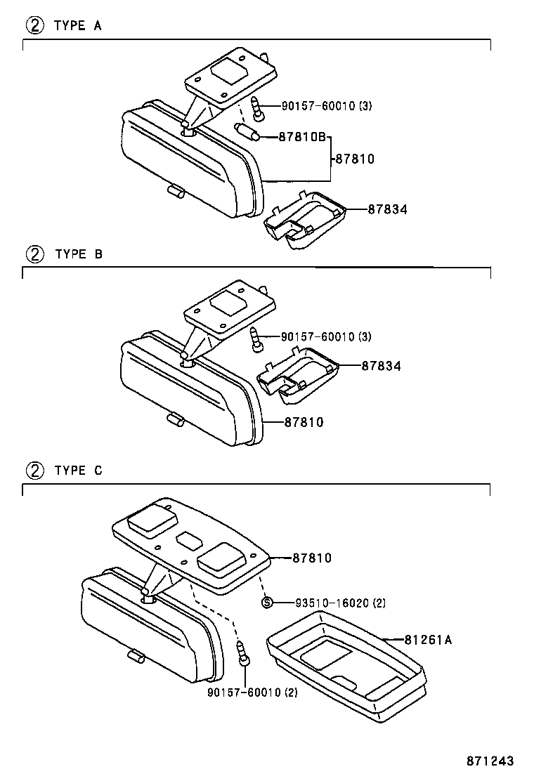 87931-35840 MIRROR, OUTER REAR VIEW, RH product image