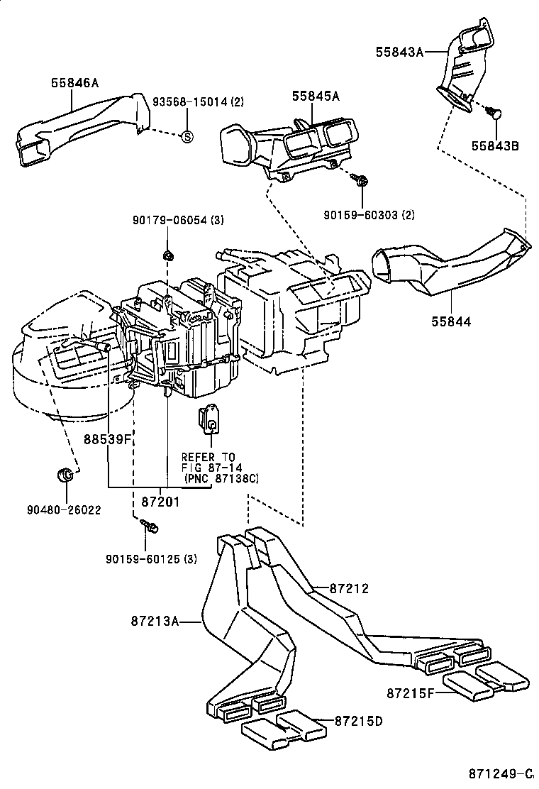87201-12460 DUCT SUB-ASSY, AIR, NO.1 product image