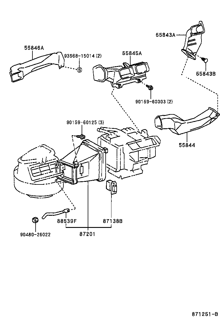 55844-12400 DUCT, HEATER TO REGISTER, NO.2 product image