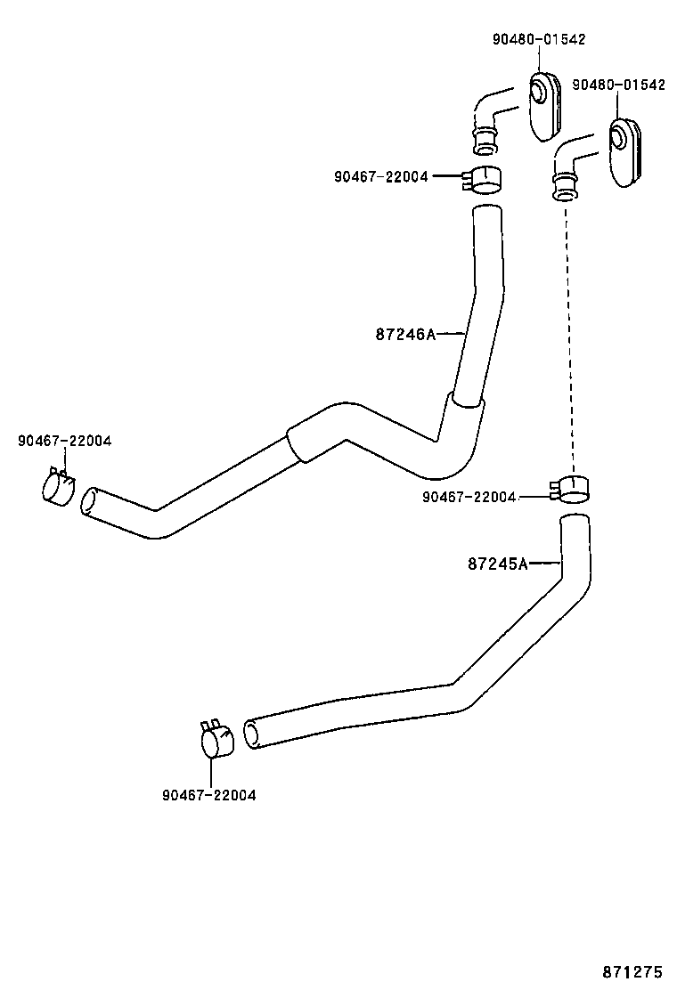 87245-46020 HOSE, HEATER WATER, OUTLET A product image