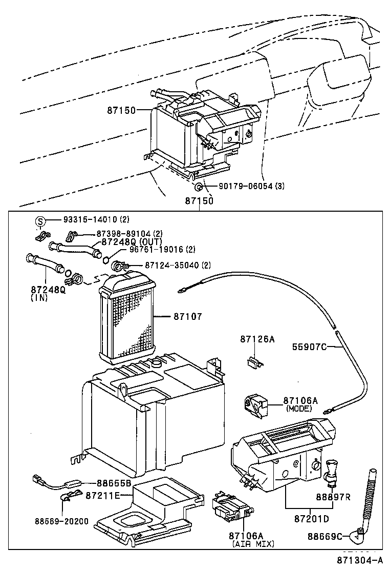 87150-12751 RADIATOR ASSY, HEATER product image