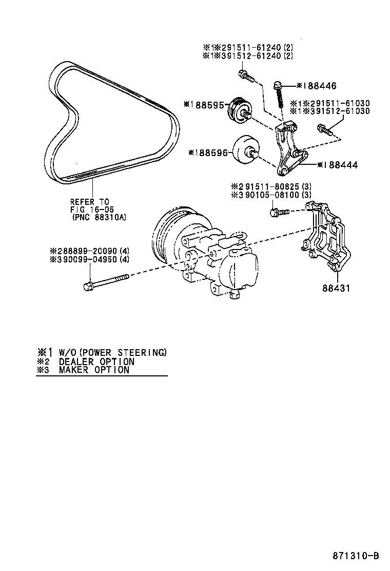 88431-12600 BRACKET, COMPRESSOR MOUNTING, NO.1 product image