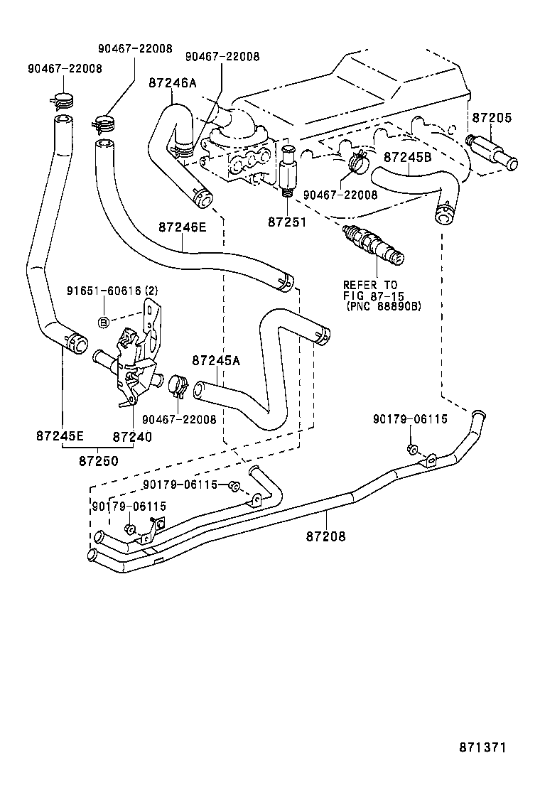 87245-25270 HOSE, HEATER WATER, OUTLET A product image