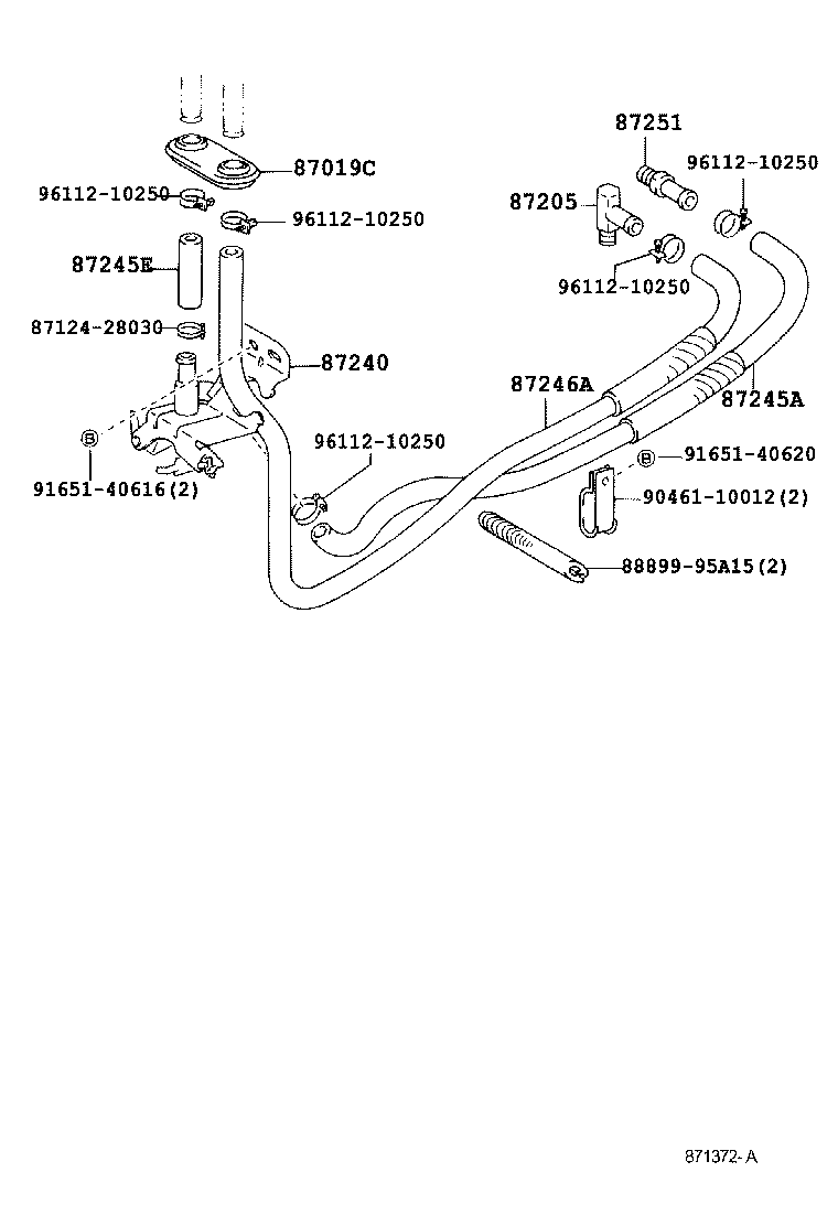 87245-25270 HOSE, HEATER WATER, OUTLET A product image