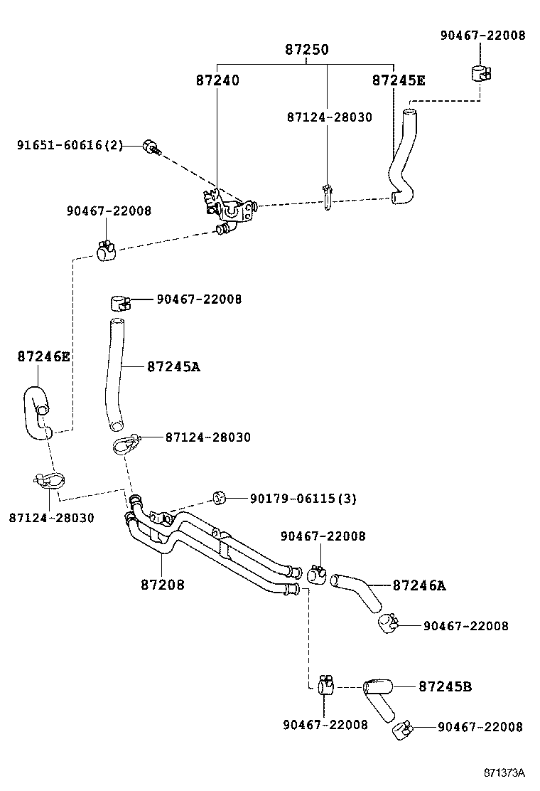 87245-25270 HOSE, HEATER WATER, OUTLET A product image