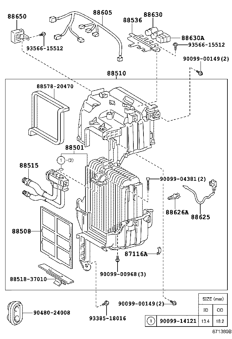 88630-25040 RELAY ASSY, COOLER product image