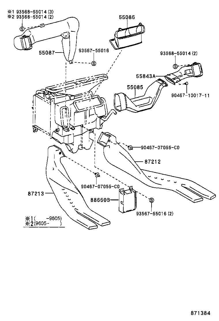 55086-32080 DUCT SUB-ASSY, HEATER TO REGISTER, NO.3 product image