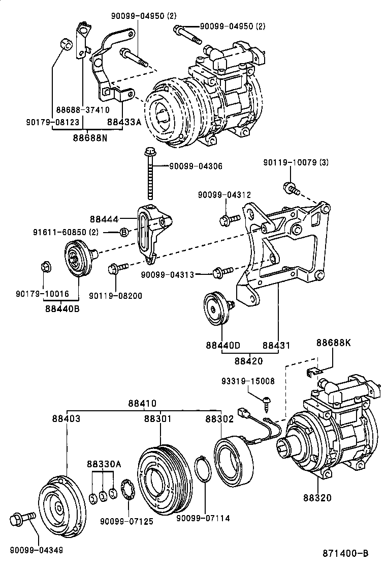 88431-37031 BRACKET, COMPRESSOR MOUNTING, NO.1 product image