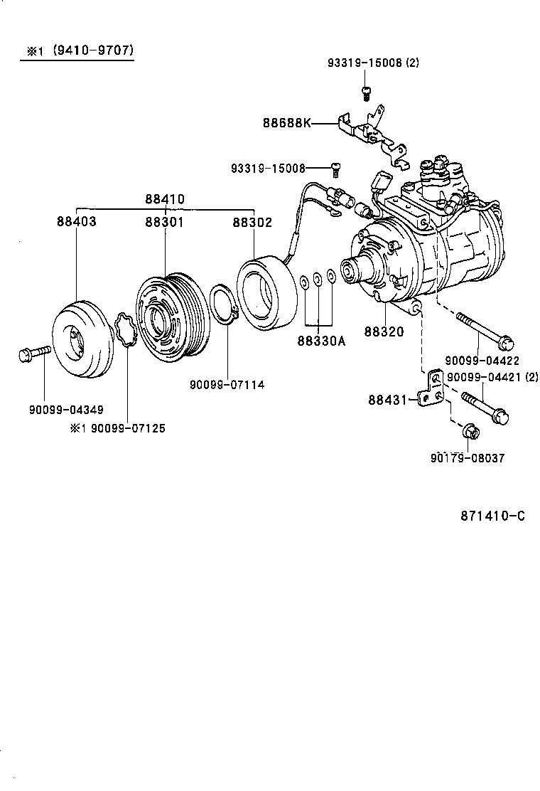 Toyota 88320-50080 COMPRESSOR ASSY, COOLER
