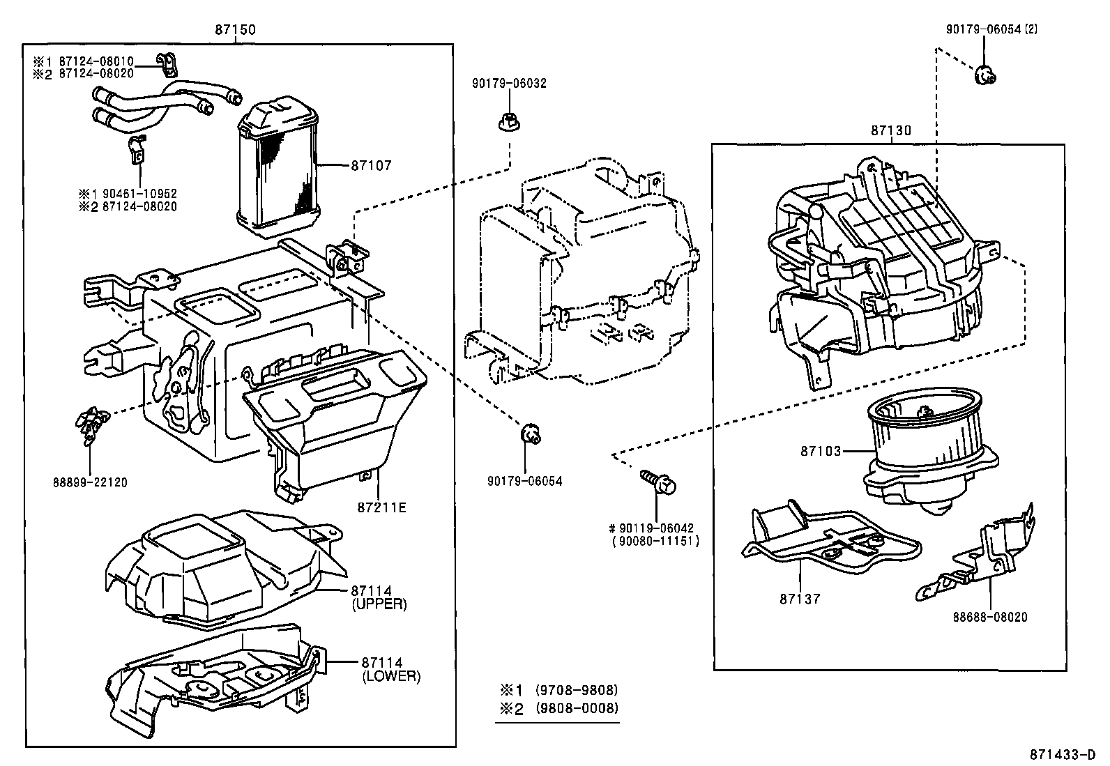 Toyota 87107-08030 UNIT SUB-ASSY, REAR HEATER