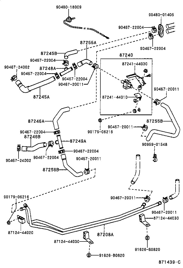 87245-44220 HOSE, HEATER WATER, OUTLET A product image