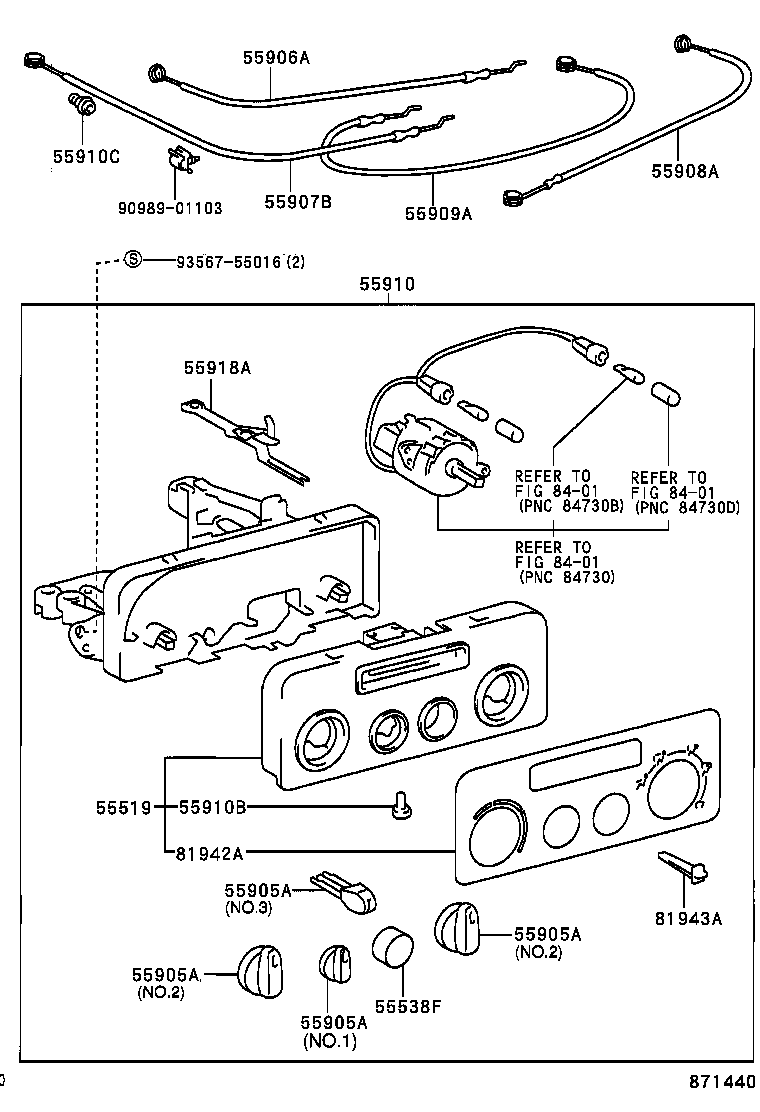 55907-08010 CABLE SUB-ASSY, TEMPERATURE DAMPER CONTROL product image