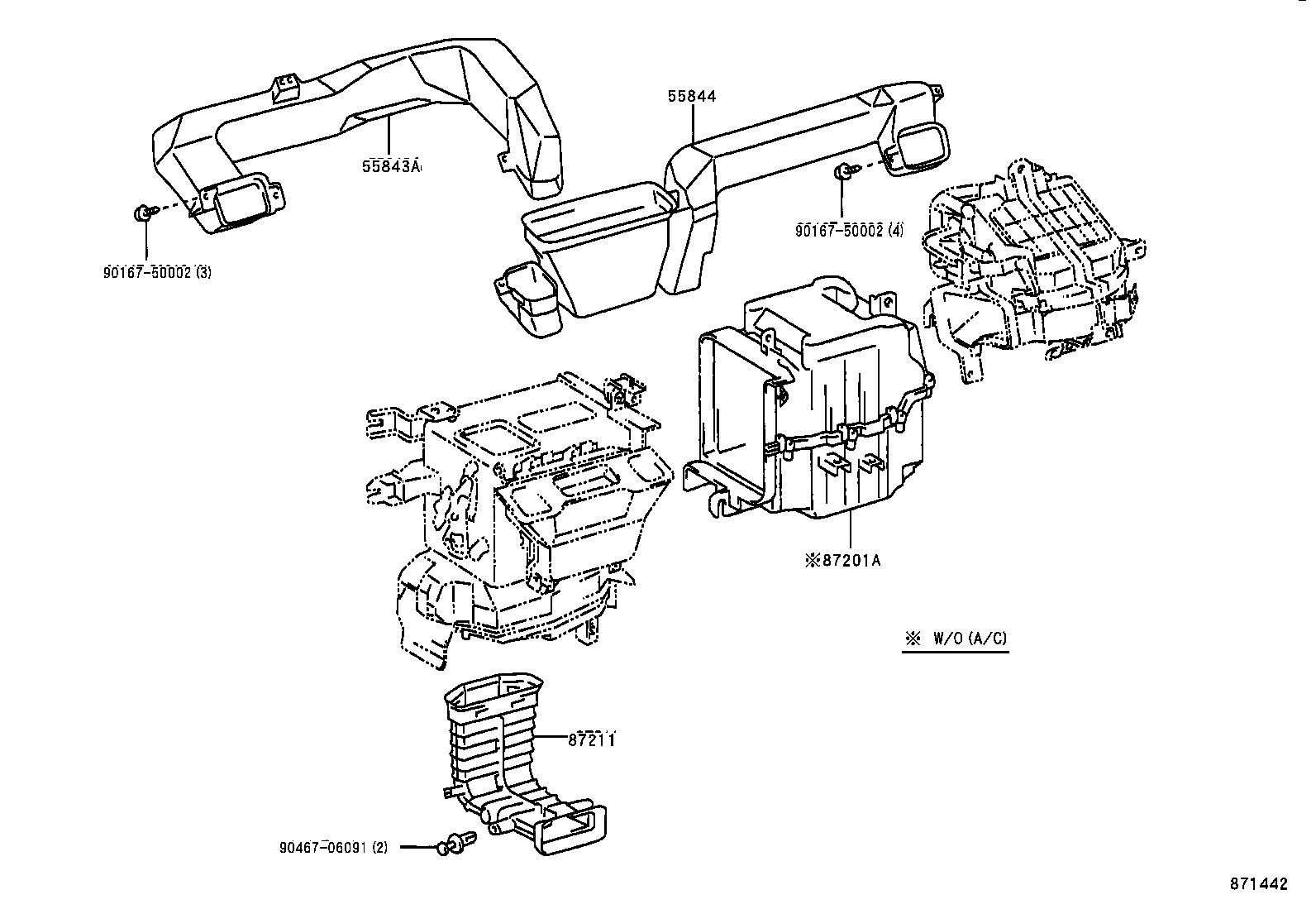 55907-08010 CABLE SUB-ASSY, TEMPERATURE DAMPER CONTROL product image