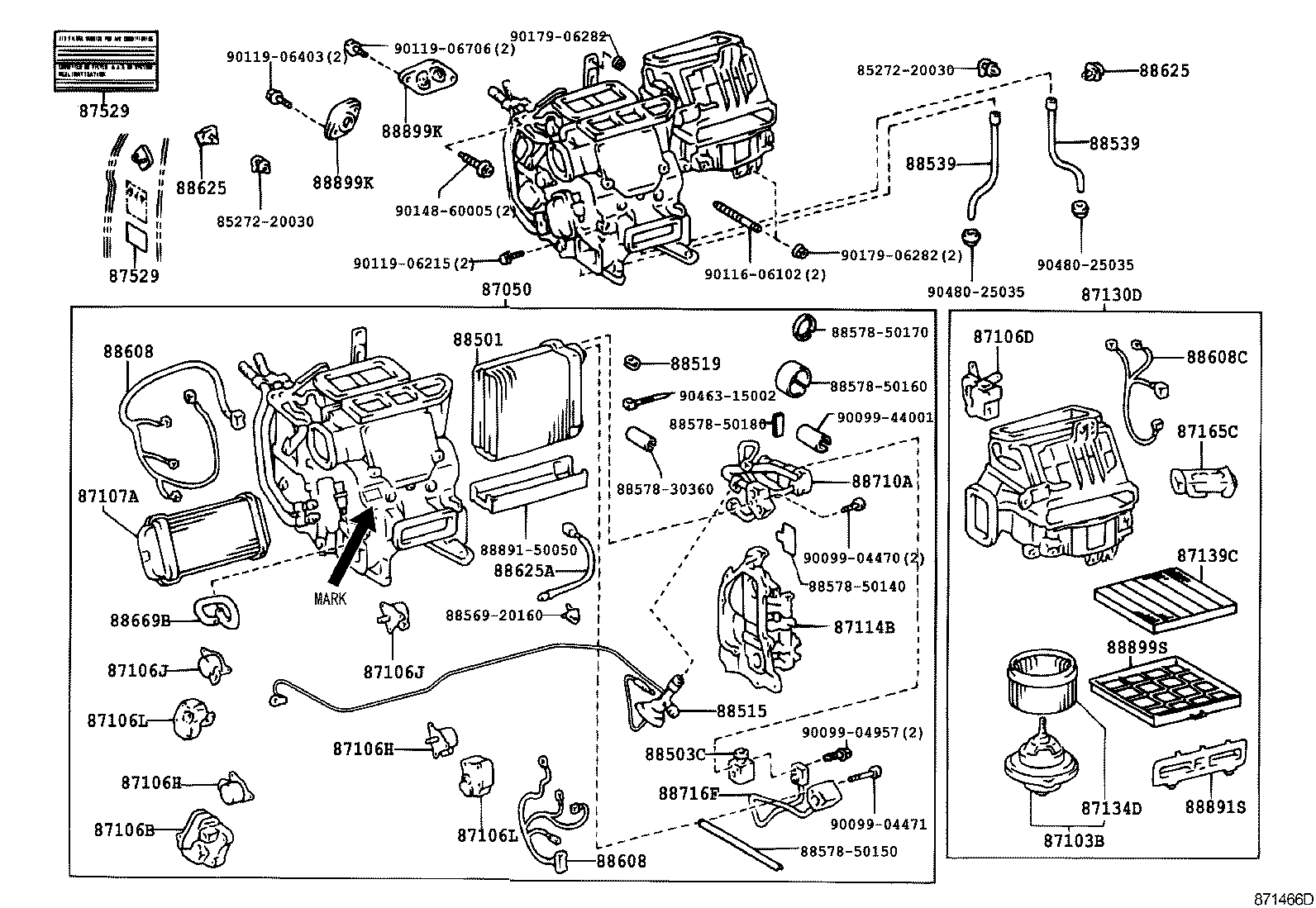 Toyota 87103-60250 MOTOR SUB-ASSY, BLOWER W/FAN