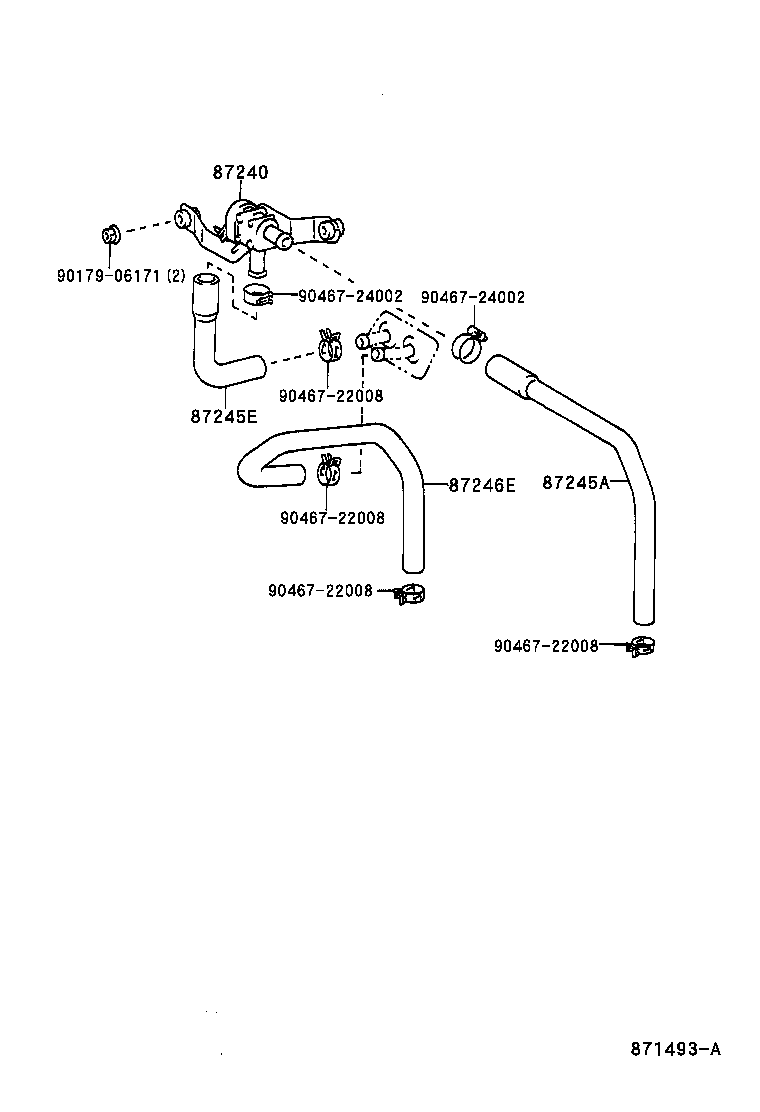 87248-20300 PIPE, HEATER WATER INLET, A product image