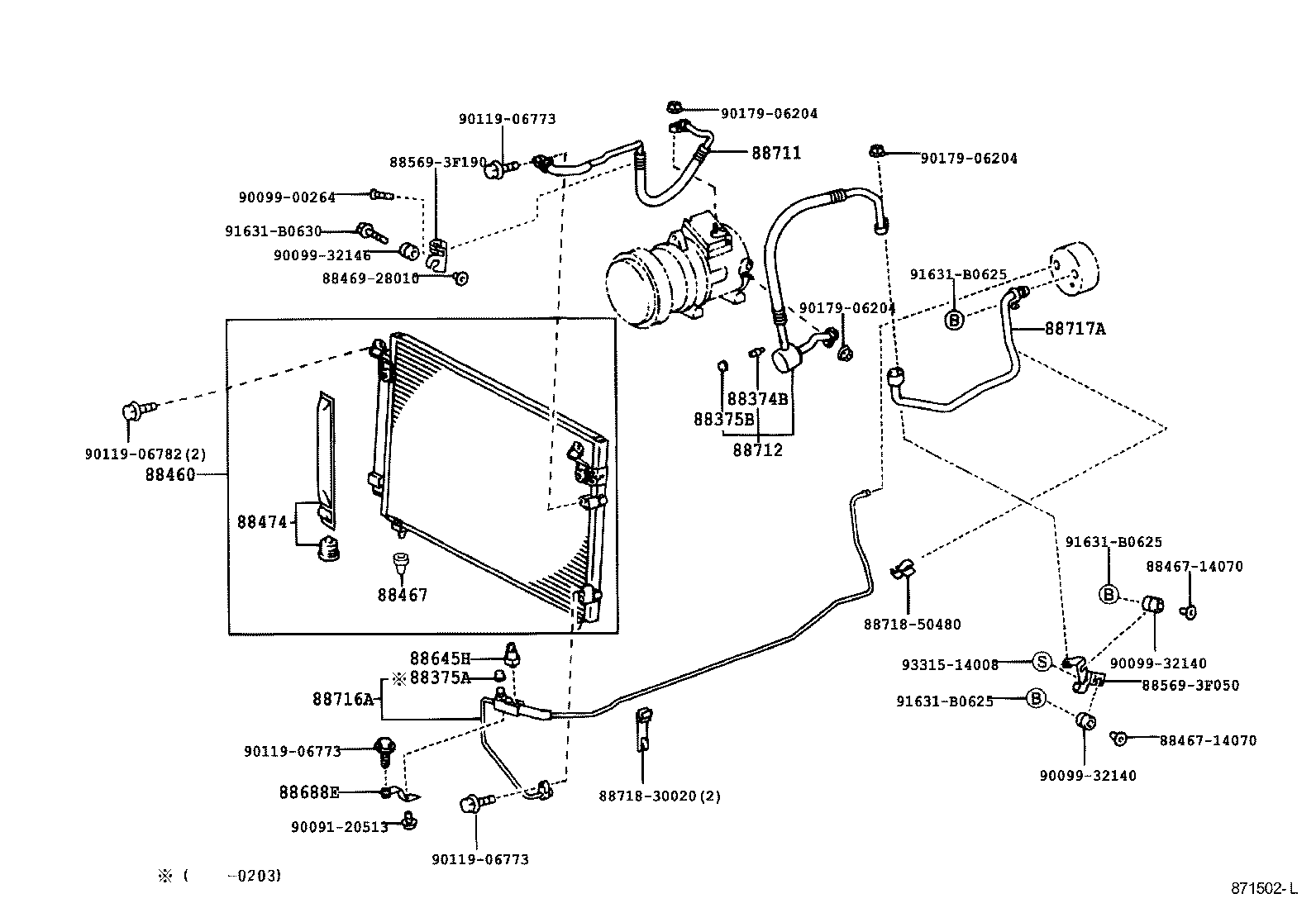 88460-30780 CONDENSER ASSY, COOLER product image