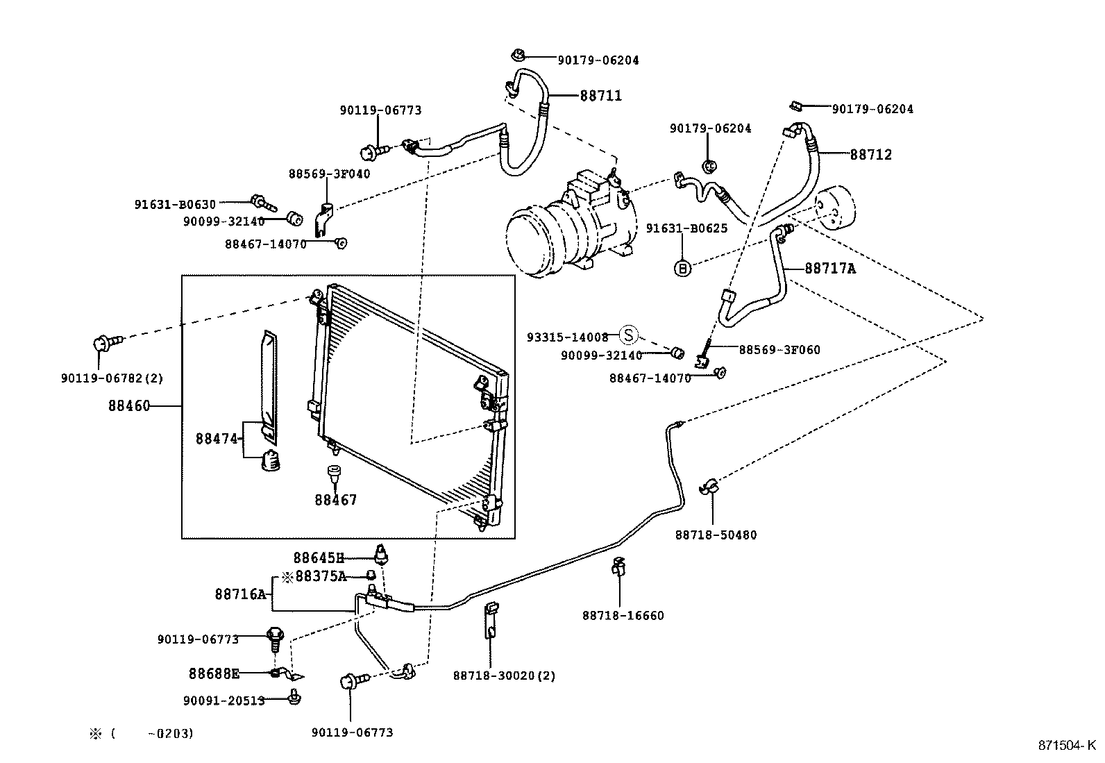 88460-30780 CONDENSER ASSY, COOLER product image
