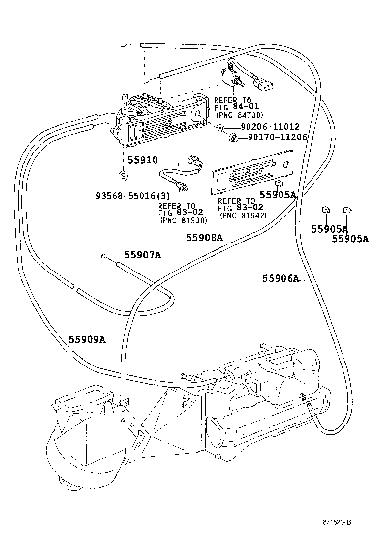 Toyota 55084-90K04 DUCT SUB-ASSY, HEATER TO REGISTER, NO.1