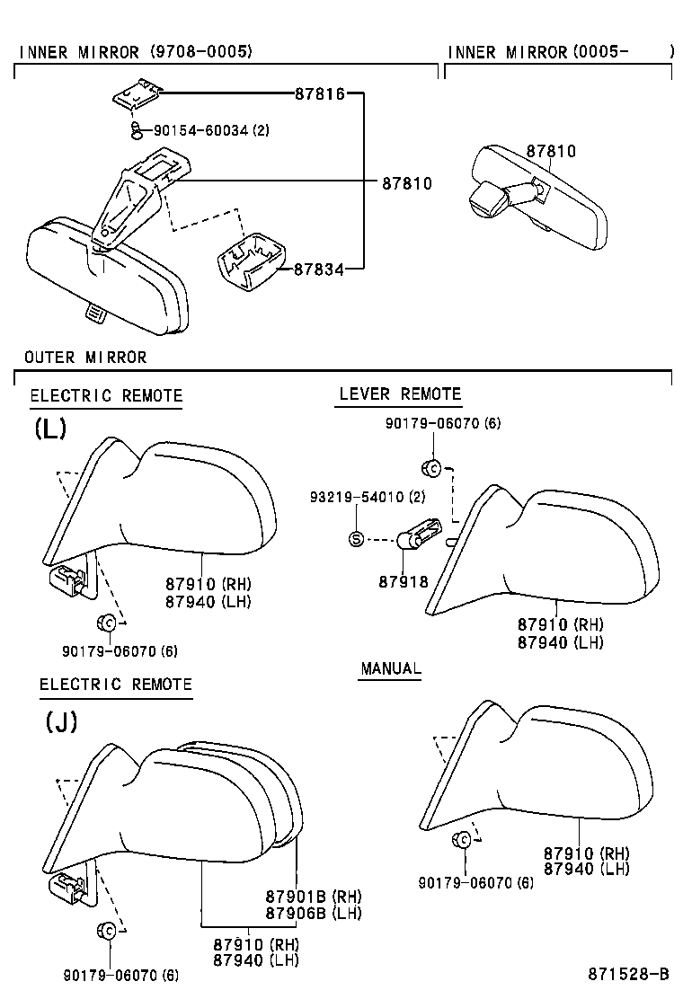 87810-02010 MIRROR ASSY, INNER REAR VIEW product image