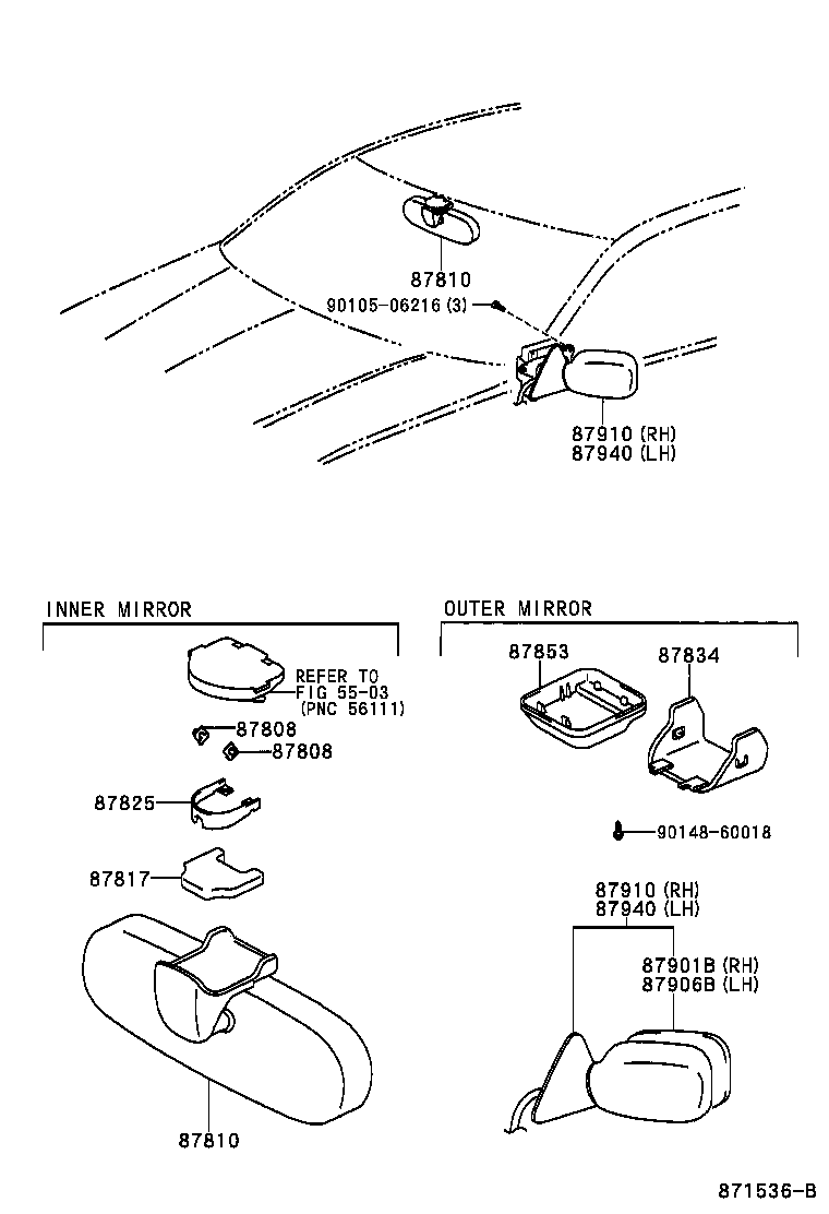 87961-3A110 MIRROR SUB-ASSY, OUTER REAR VIEW, LH product image