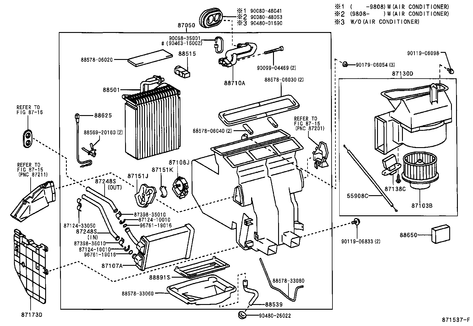 Toyota 87103-06021 MOTOR SUB-ASSY, BLOWER W/FAN