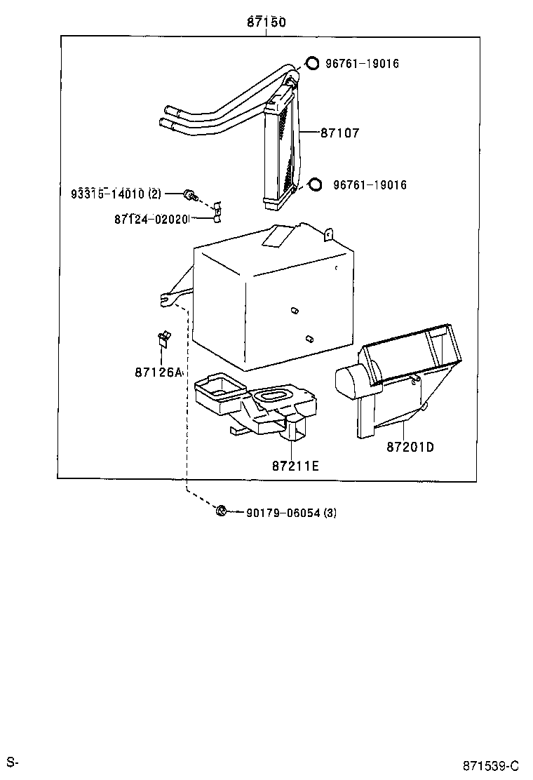 Toyota 87150-02050 RADIATOR ASSY, HEATER
