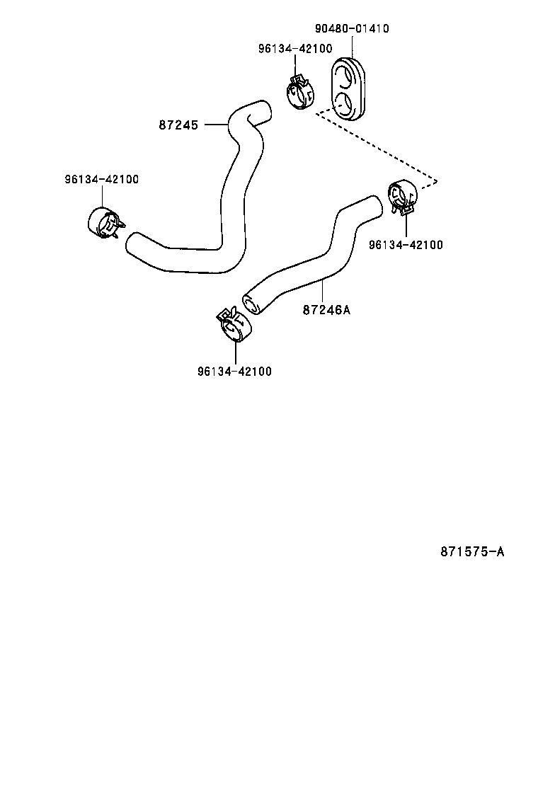 Toyota 87245-02080 HOSE, HEATER WATER, OUTLET A