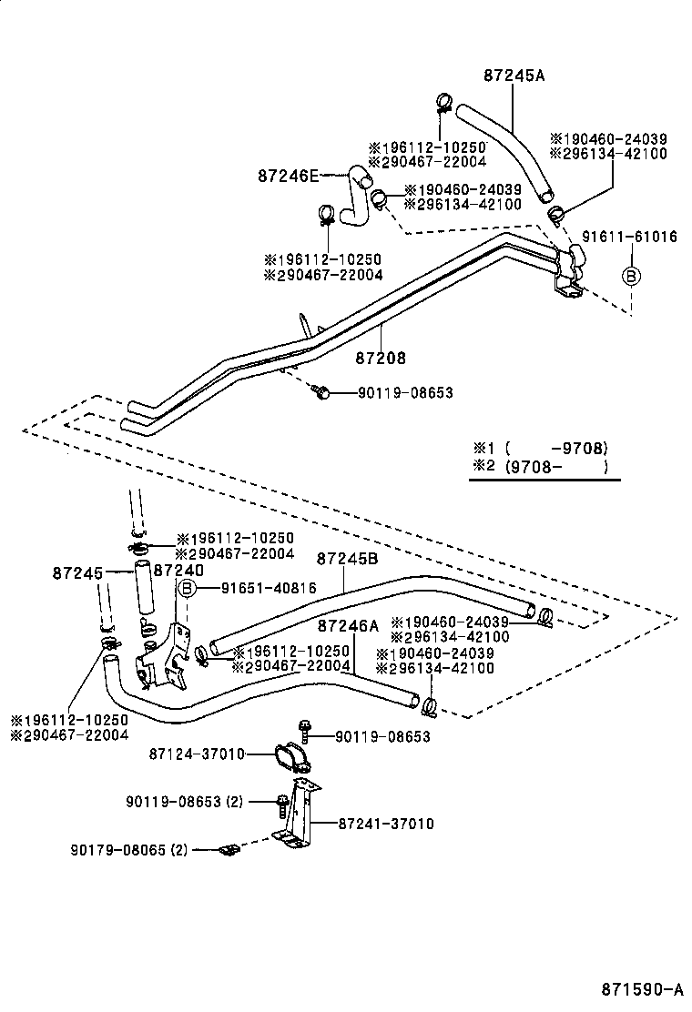 87245-37460 HOSE, HEATER WATER, OUTLET A product image
