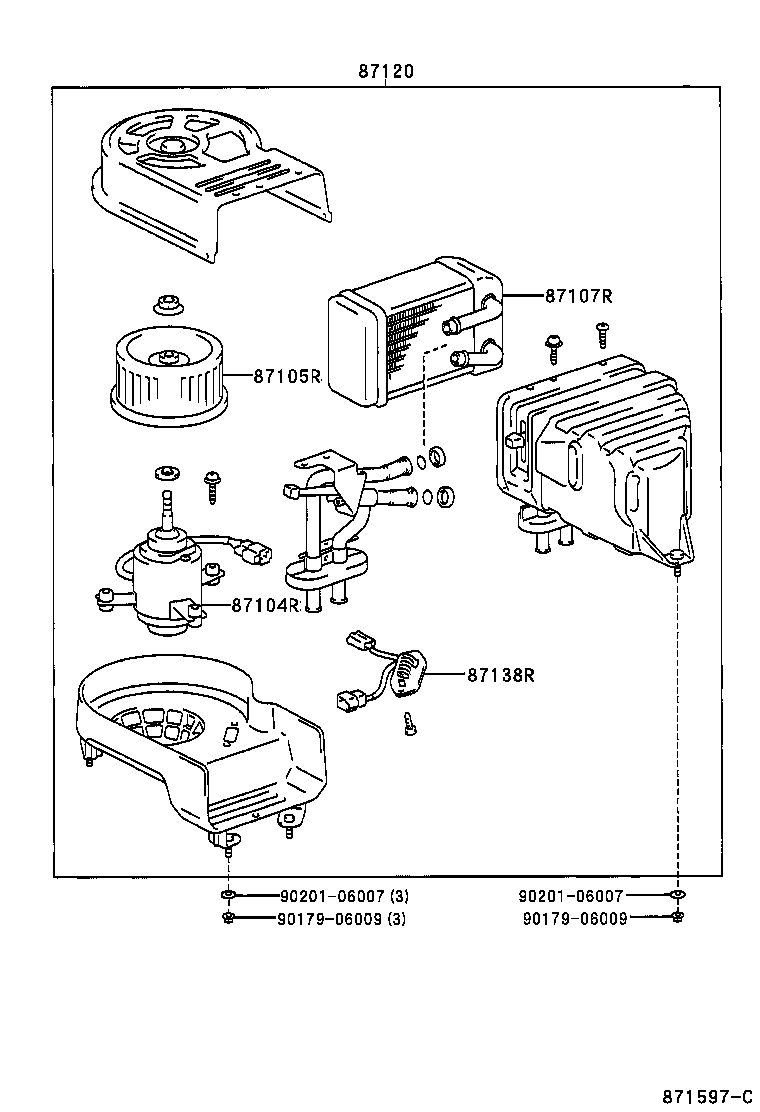 87150-37130 RADIATOR ASSY, HEATER product image