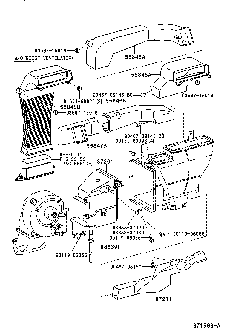 55845-37010 DUCT, HEATER TO REGISTER, NO.3 product image