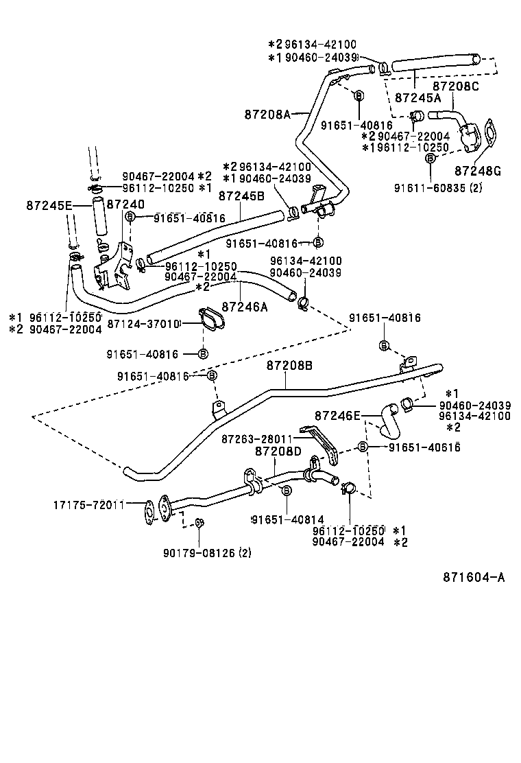 87245-25420 HOSE, HEATER WATER, OUTLET A product image