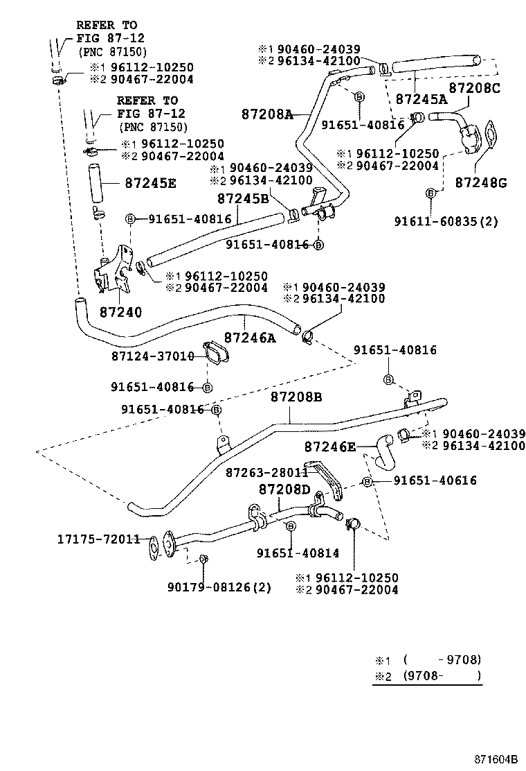 87245-25320 HOSE, REAR HEATER WATER OUTLET, E (TO ENGINE) product image