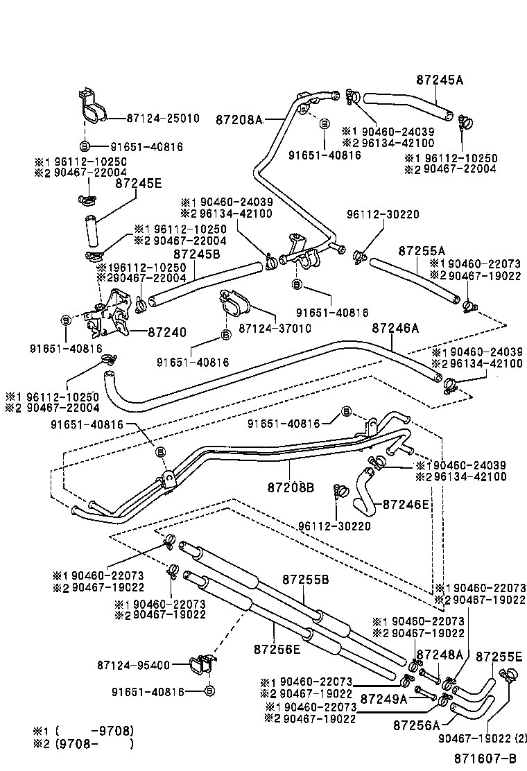 87245-25320 HOSE, REAR HEATER WATER OUTLET, E (TO ENGINE) product image