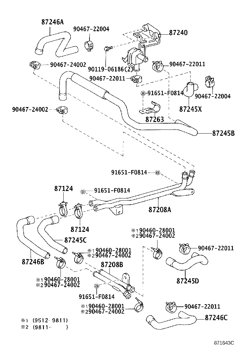 87245-43120 HOSE, HEATER WATER, OUTLET A product image