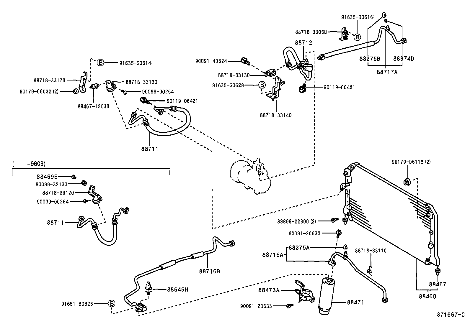 Toyota 88469-28010 COLLAR, CONDENSER BRACKET, NO.2