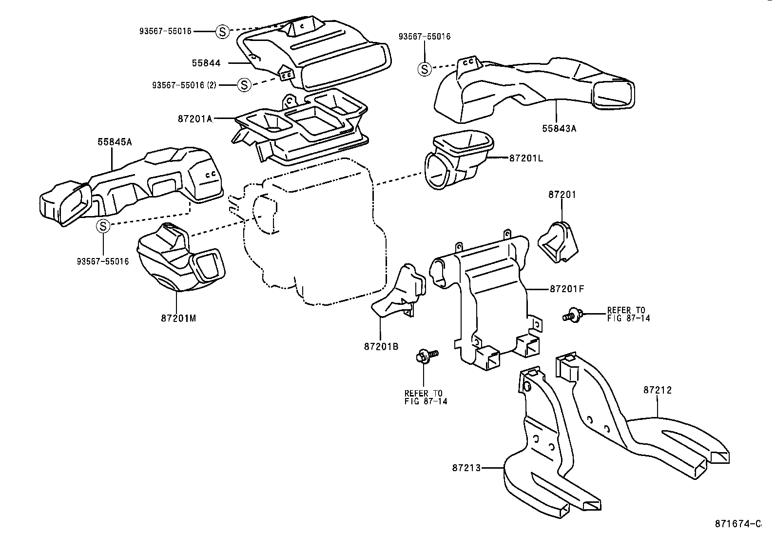 55844-33100 DUCT, HEATER TO REGISTER, NO.2 product image