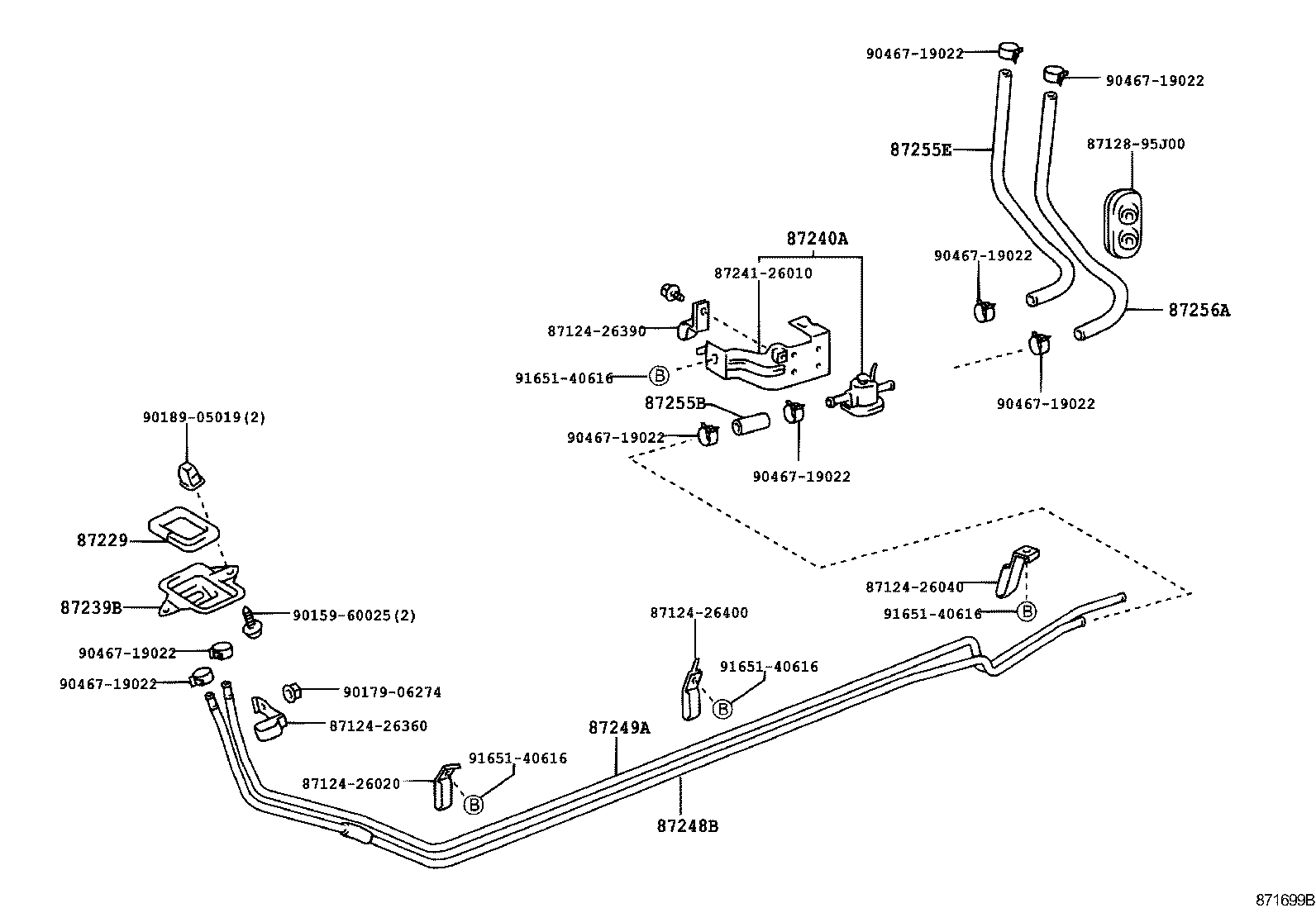 87245-2F540 HOSE, HEATER WATER, OUTLET A product image