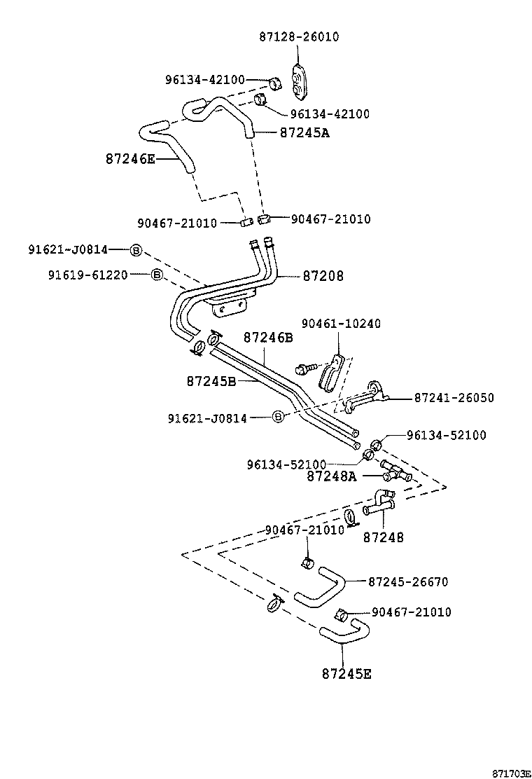 87245-26740 HOSE, HEATER WATER, OUTLET A product image