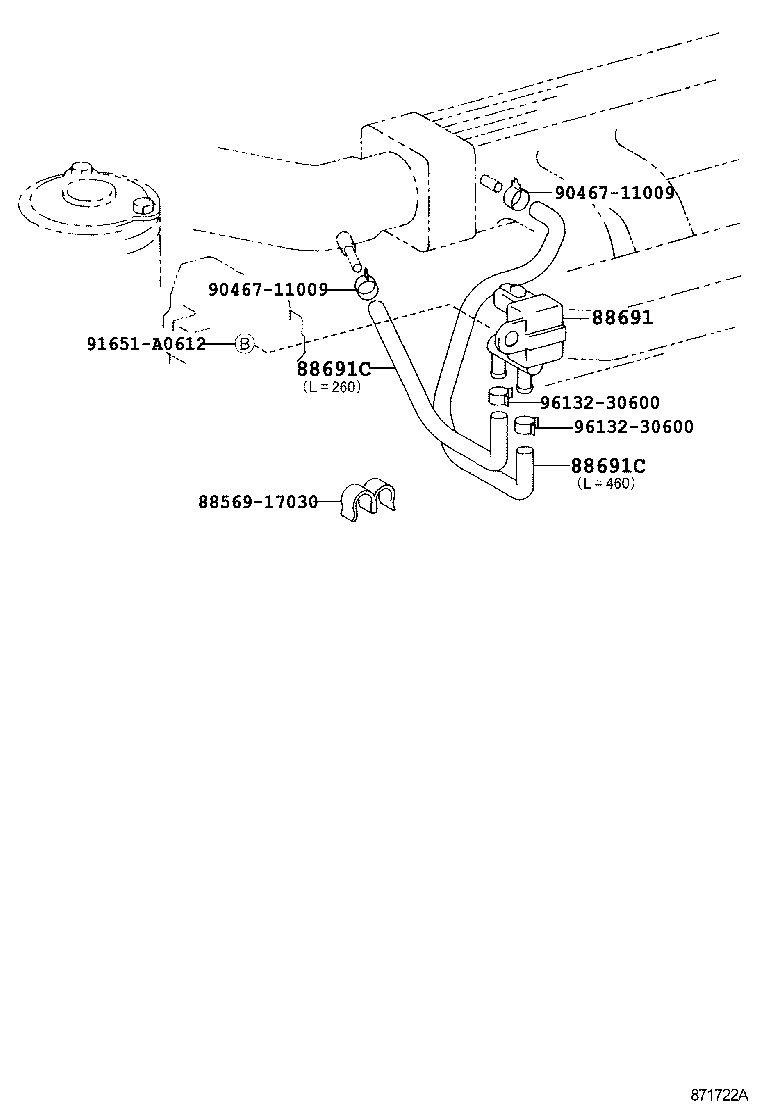 17342-74240 HOSE, COOLER VACUUM NO.1 product image